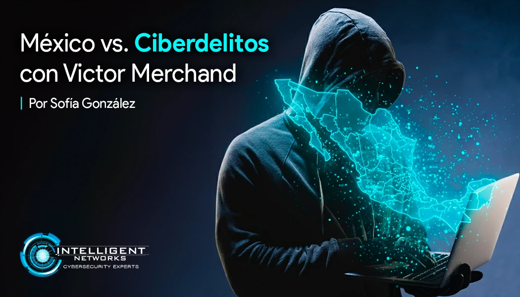 México vs. Ciberdelitos: Hacker con computadora abierta y mapa de México